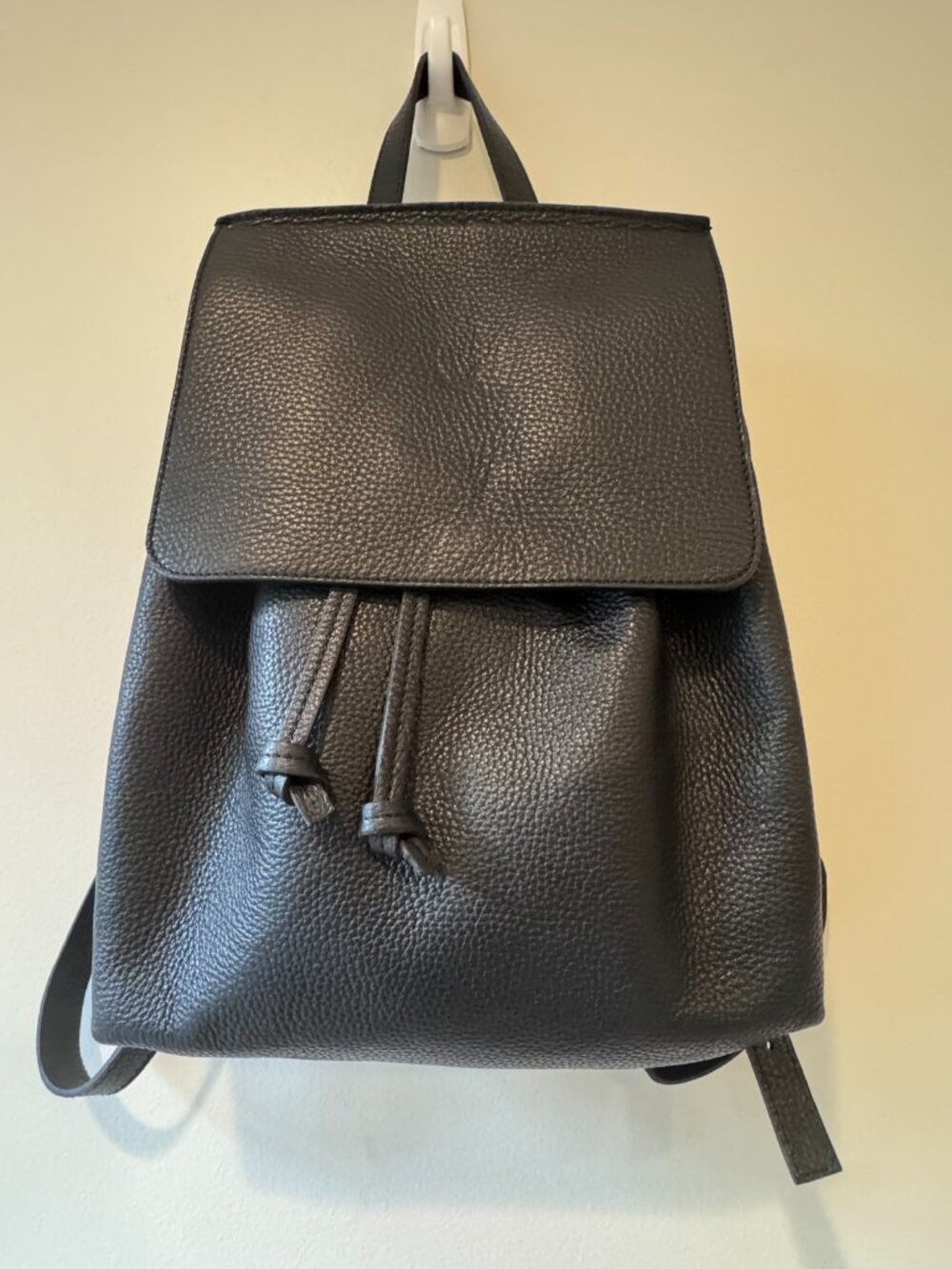 Women's Black Leather Backpack